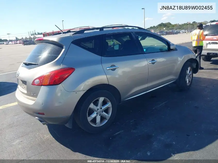 JN8AZ18U89W002455 2009 Nissan Murano Sl