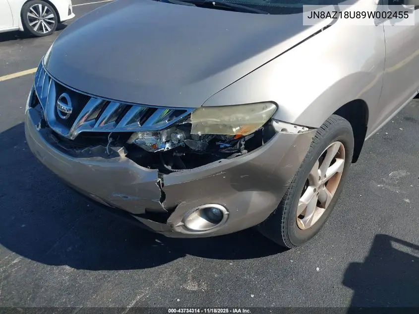 JN8AZ18U89W002455 2009 Nissan Murano Sl