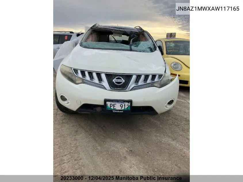 JN8AZ1MWXAW117165 2010 Nissan Murano Le