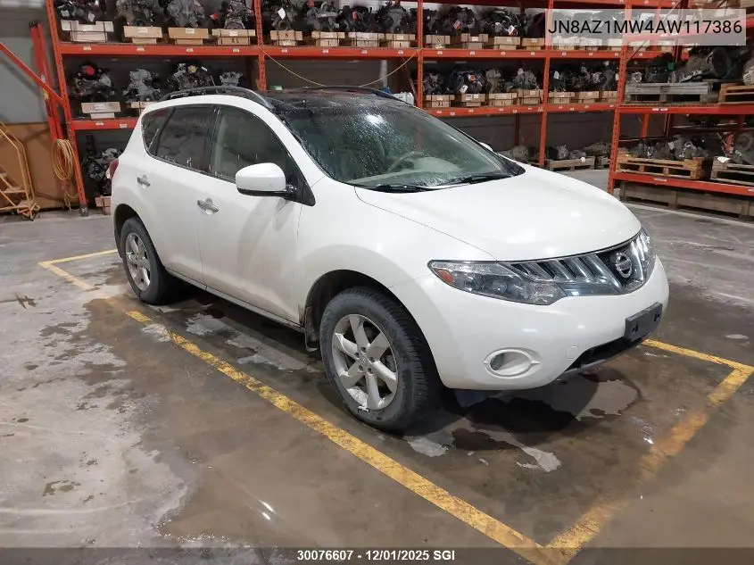 JN8AZ1MW4AW117386 2010 Nissan Murano S/Sl/Le