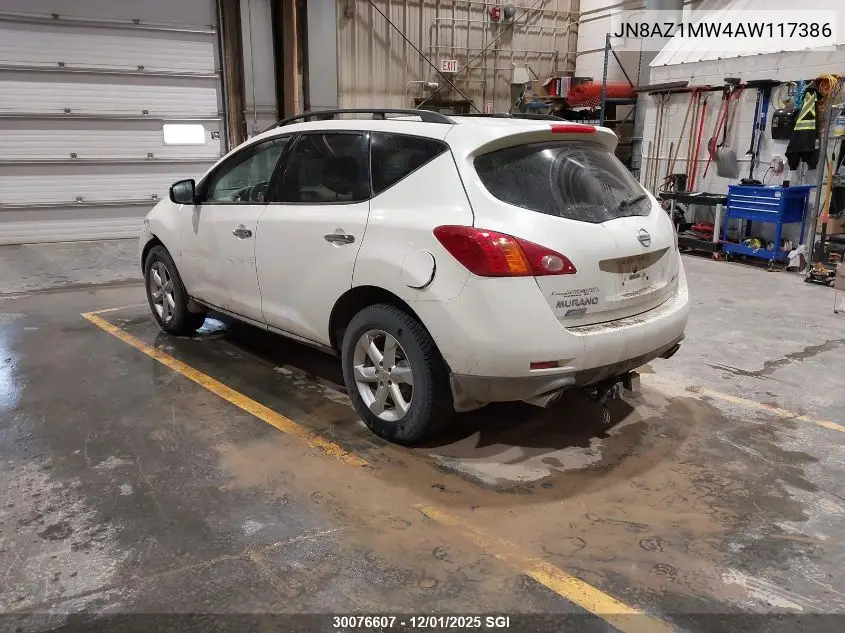 JN8AZ1MW4AW117386 2010 Nissan Murano S/Sl/Le