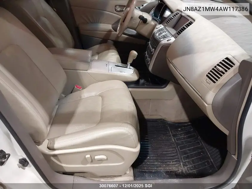 JN8AZ1MW4AW117386 2010 Nissan Murano S/Sl/Le