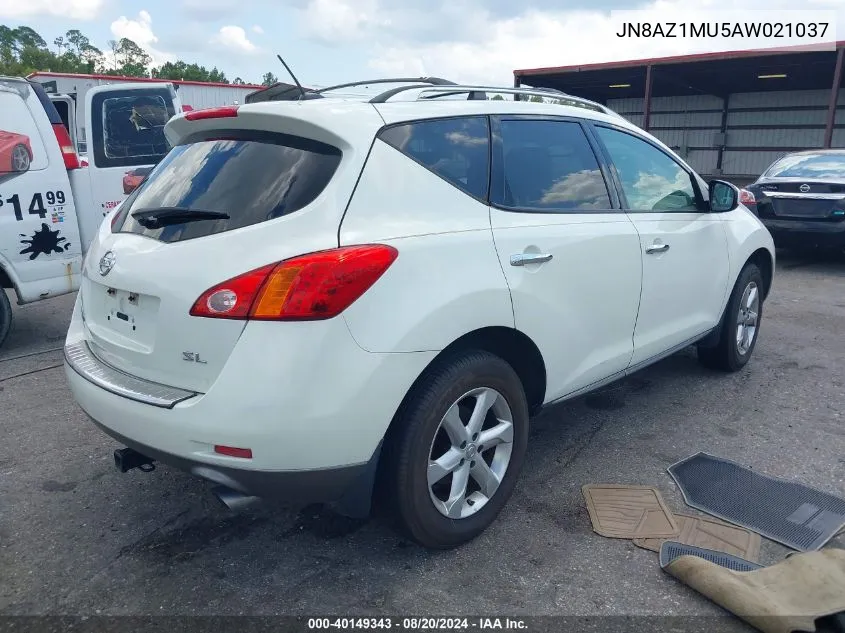 2010 Nissan Murano Sl VIN: JN8AZ1MU5AW021037 Lot: 40149343