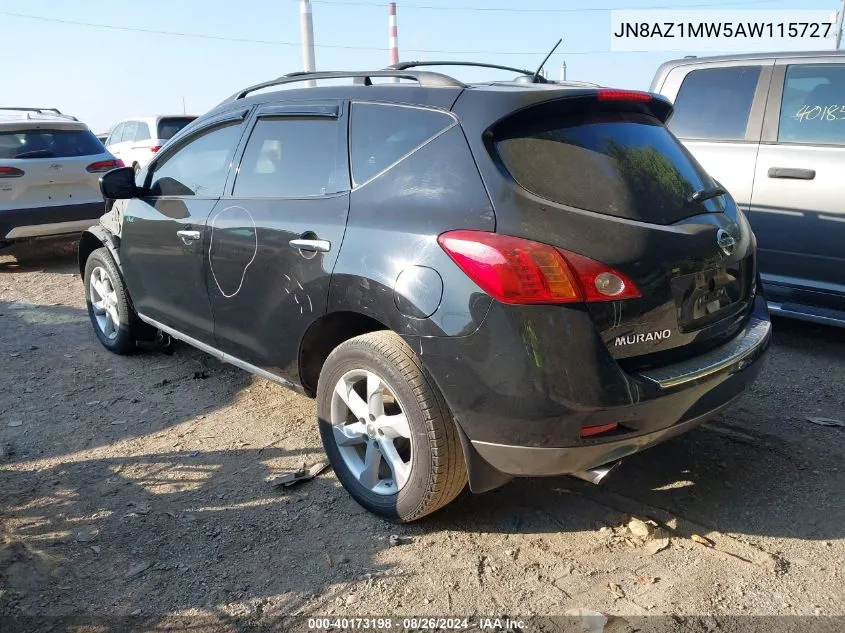 2010 Nissan Murano Sl VIN: JN8AZ1MW5AW115727 Lot: 40173198