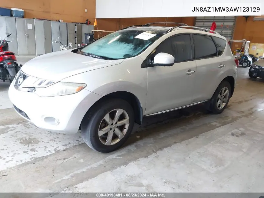 2010 Nissan Murano Sl VIN: JN8AZ1MW3AW123129 Lot: 40193481