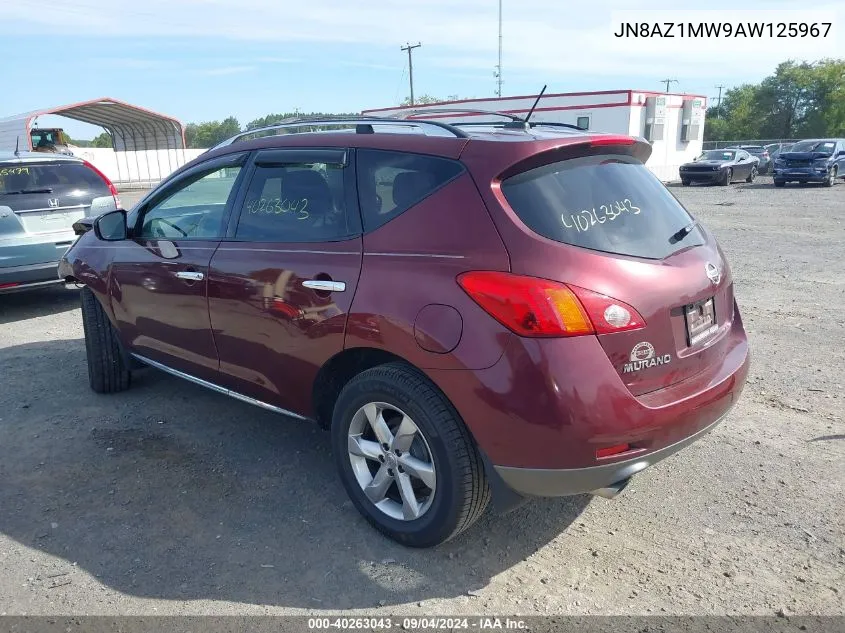 2010 Nissan Murano Sl VIN: JN8AZ1MW9AW125967 Lot: 40263043