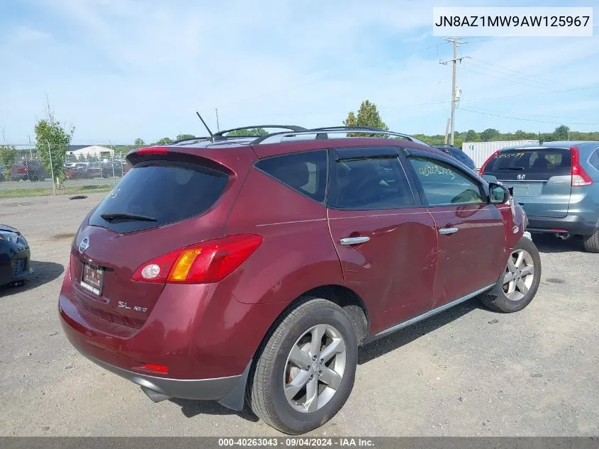 2010 Nissan Murano Sl VIN: JN8AZ1MW9AW125967 Lot: 40263043