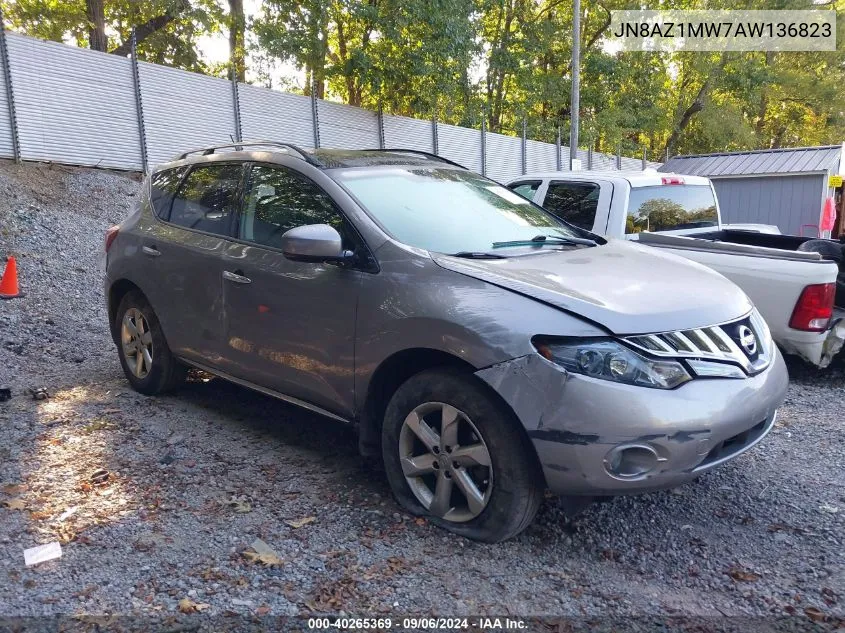 2010 Nissan Murano S/Sl/Le VIN: JN8AZ1MW7AW136823 Lot: 40265369