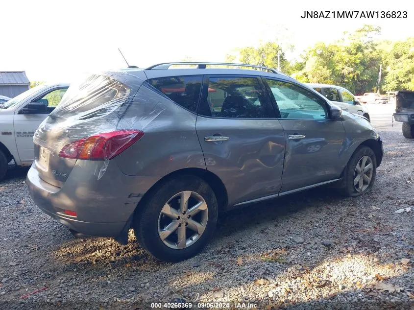 2010 Nissan Murano S/Sl/Le VIN: JN8AZ1MW7AW136823 Lot: 40265369