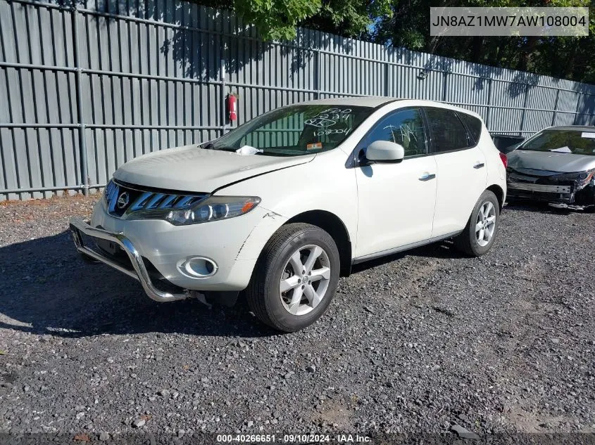 2010 Nissan Murano S VIN: JN8AZ1MW7AW108004 Lot: 40266651