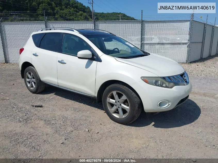 JN8AZ1MW6AW140619 2010 Nissan Murano Sl