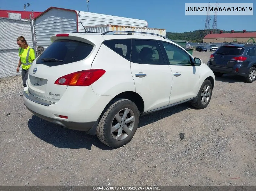 JN8AZ1MW6AW140619 2010 Nissan Murano Sl