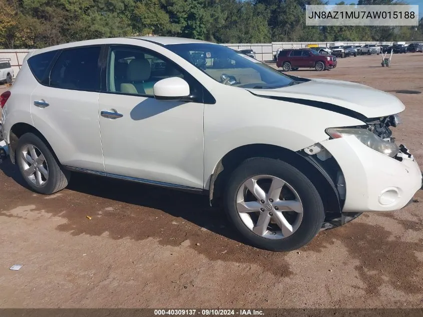 2010 Nissan Murano S VIN: JN8AZ1MU7AW015188 Lot: 40309137