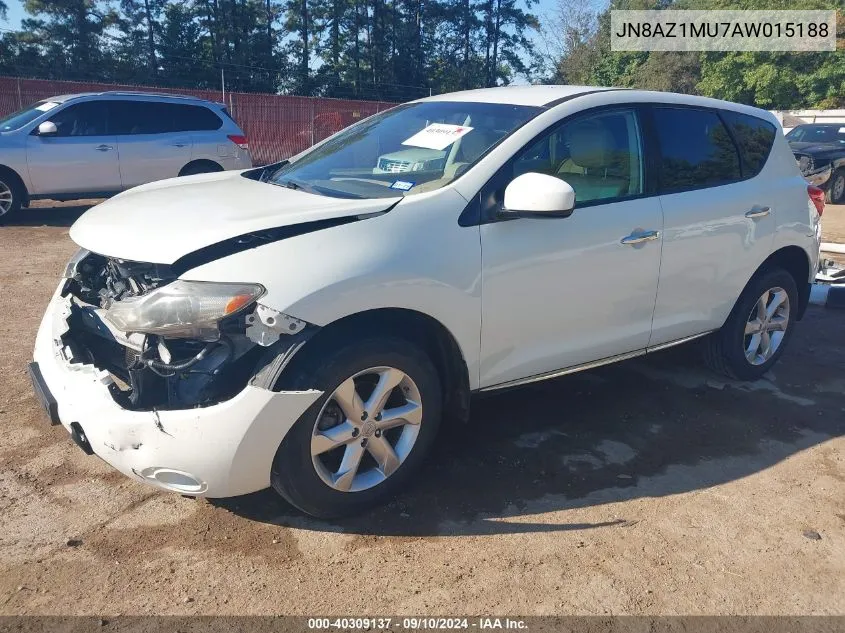 2010 Nissan Murano S VIN: JN8AZ1MU7AW015188 Lot: 40309137