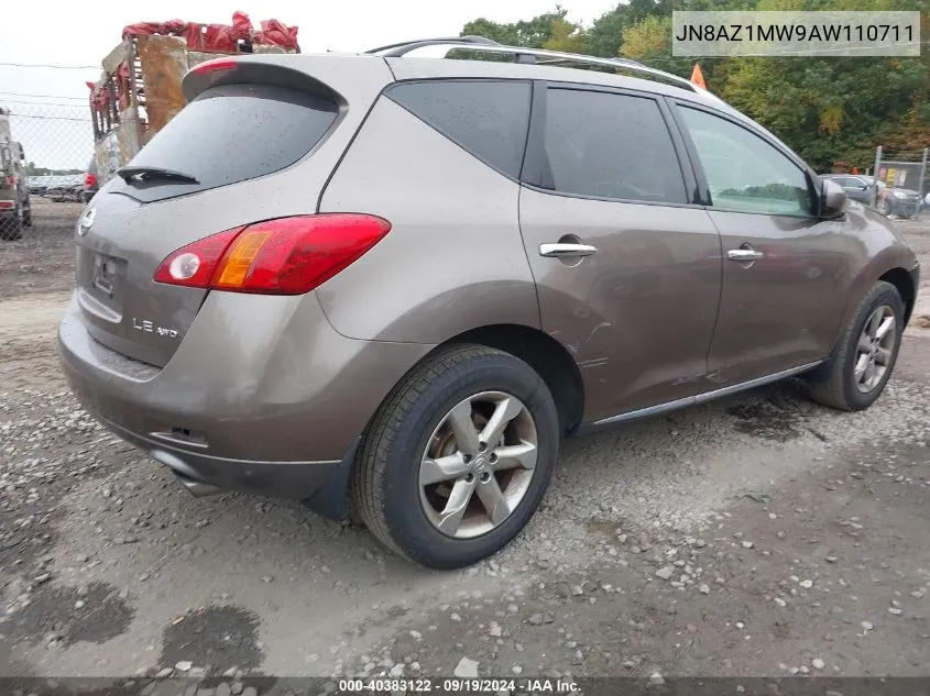 2010 Nissan Murano Le VIN: JN8AZ1MW9AW110711 Lot: 40383122