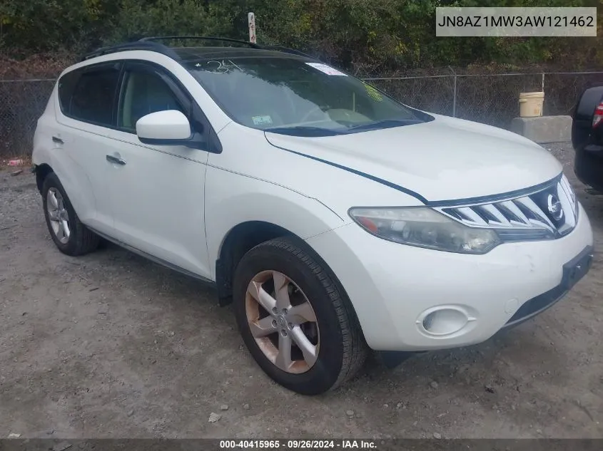 2010 Nissan Murano Sl VIN: JN8AZ1MW3AW121462 Lot: 40415965