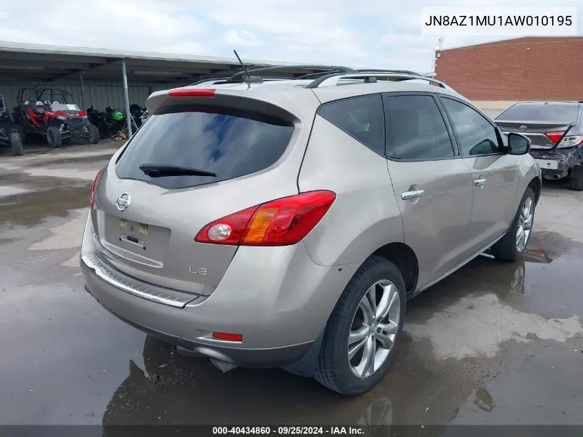 2010 Nissan Murano Le VIN: JN8AZ1MU1AW010195 Lot: 40434860