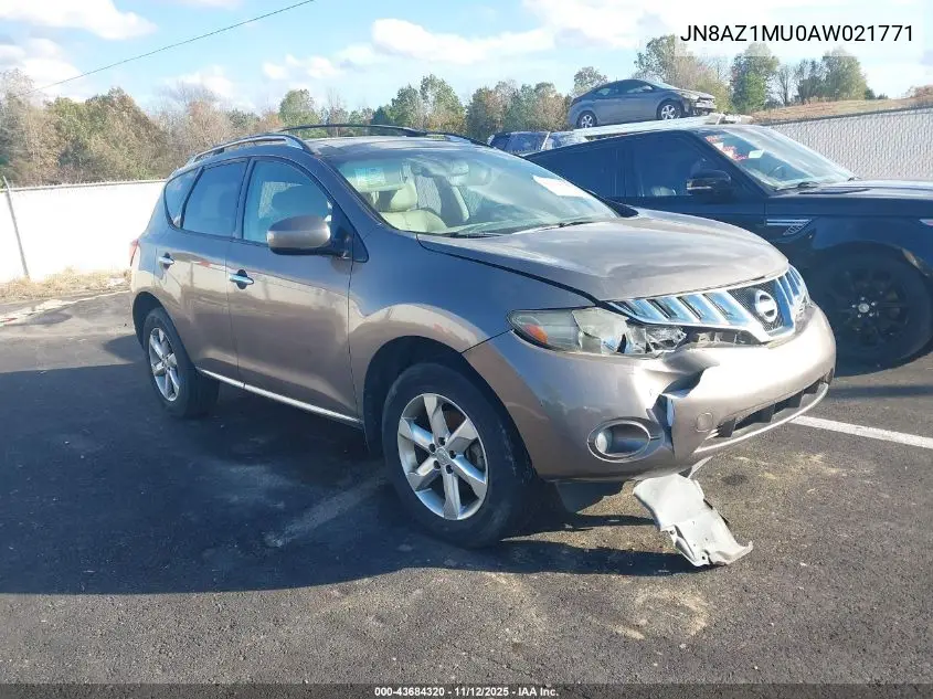 JN8AZ1MU0AW021771 2010 Nissan Murano Sl