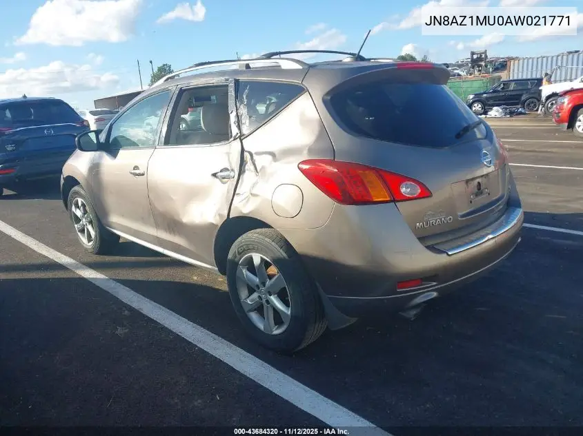 JN8AZ1MU0AW021771 2010 Nissan Murano Sl