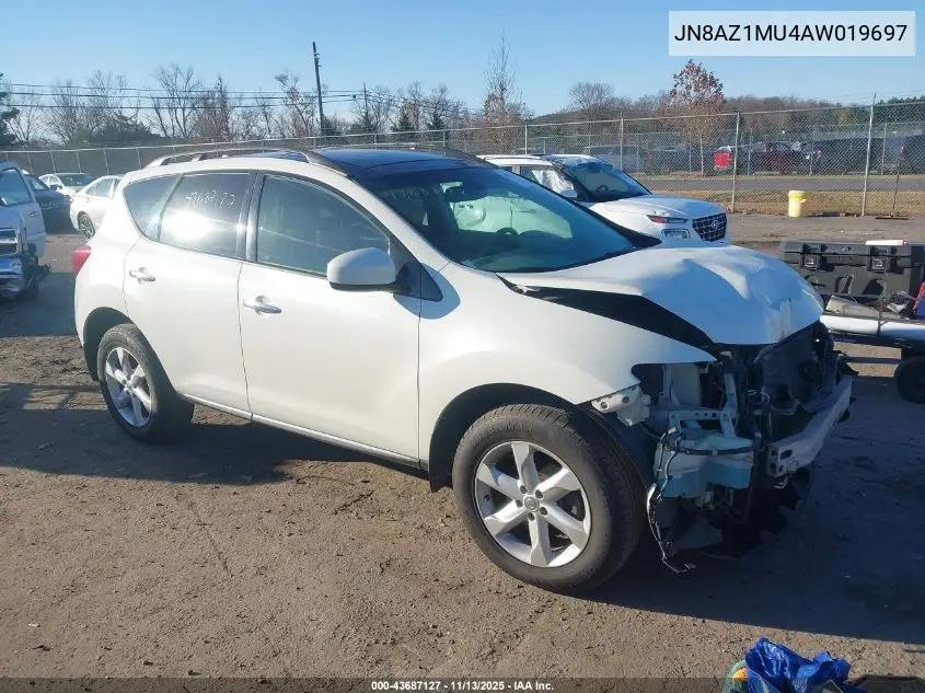 JN8AZ1MU4AW019697 2010 Nissan Murano Sl