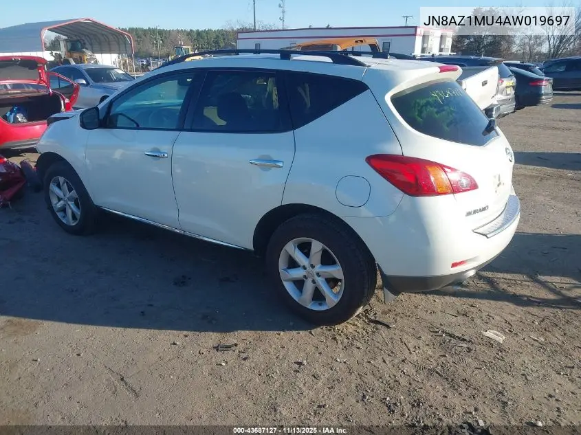 JN8AZ1MU4AW019697 2010 Nissan Murano Sl