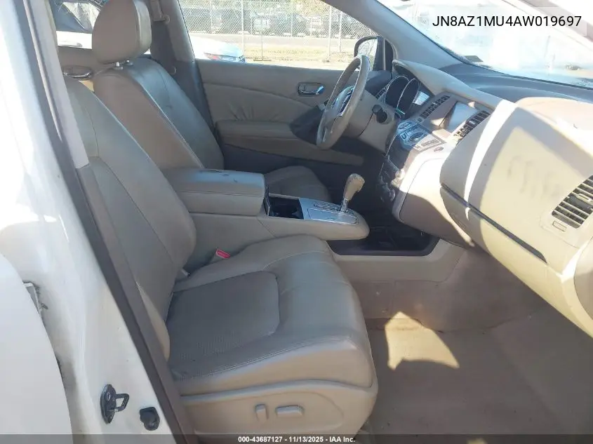 JN8AZ1MU4AW019697 2010 Nissan Murano Sl