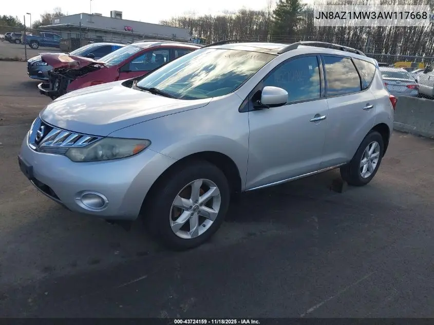 JN8AZ1MW3AW117668 2010 Nissan Murano Sl