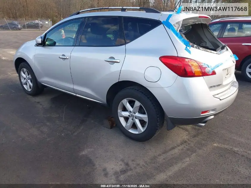 JN8AZ1MW3AW117668 2010 Nissan Murano Sl