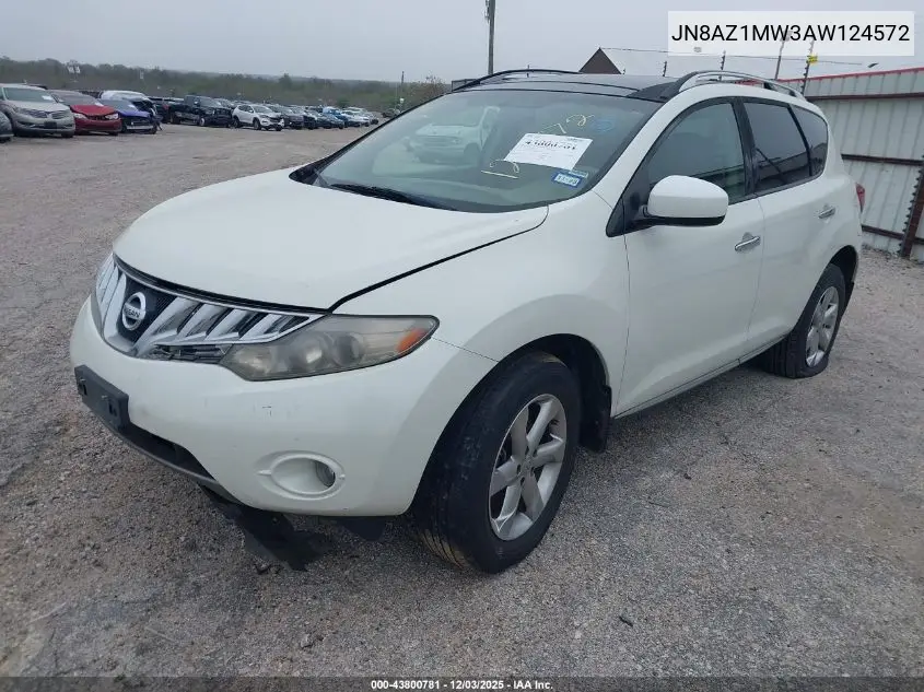 JN8AZ1MW3AW124572 2010 Nissan Murano Sl