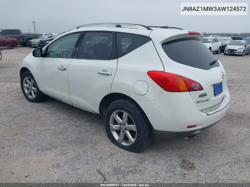 JN8AZ1MW3AW124572 2010 Nissan Murano Sl