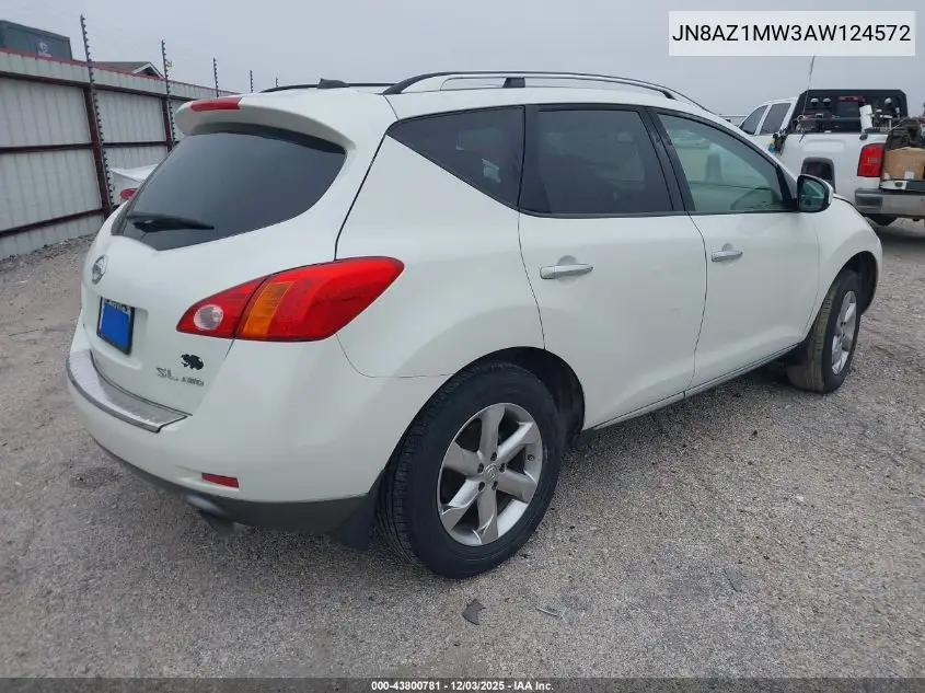 JN8AZ1MW3AW124572 2010 Nissan Murano Sl