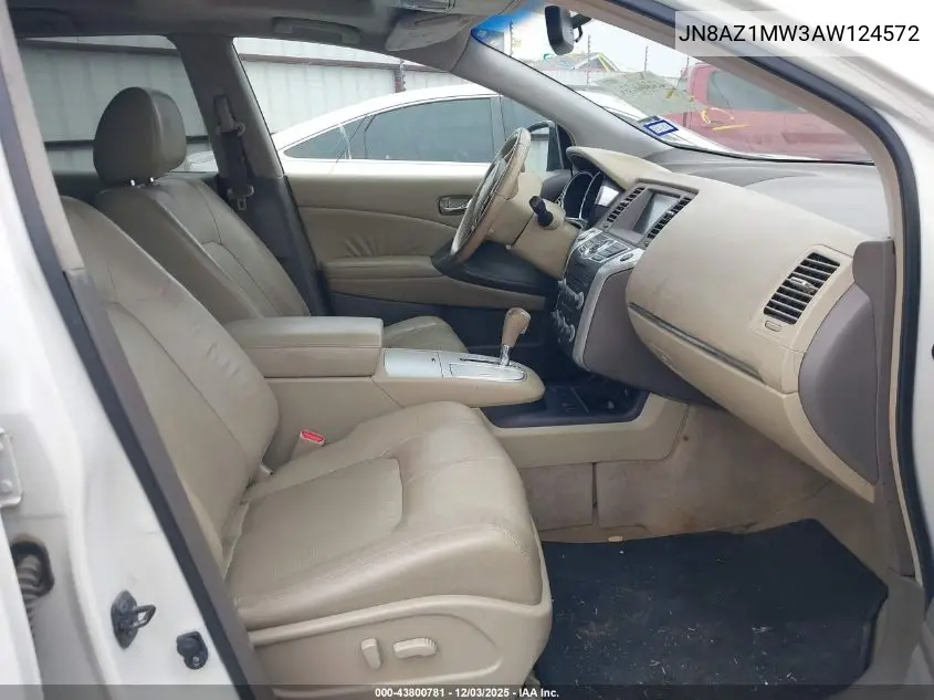 JN8AZ1MW3AW124572 2010 Nissan Murano Sl