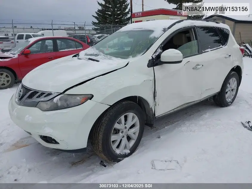 JN8AZ1MW0BW153156 2011 Nissan Murano S/Sl/Le
