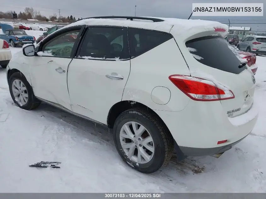 JN8AZ1MW0BW153156 2011 Nissan Murano S/Sl/Le