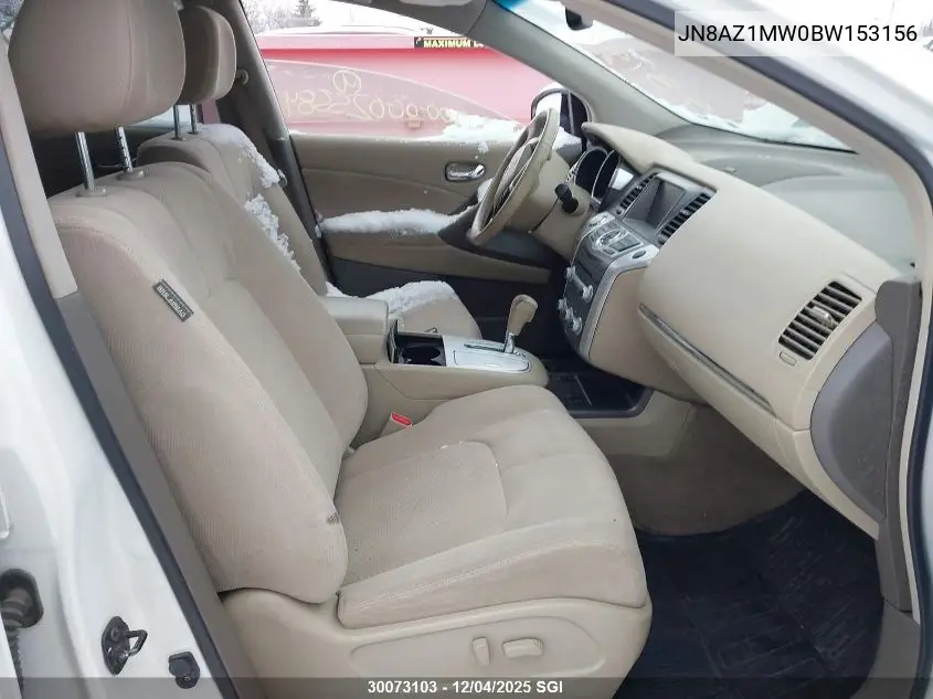 JN8AZ1MW0BW153156 2011 Nissan Murano S/Sl/Le