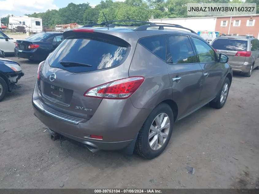 2011 Nissan Murano S/Sl/Le VIN: JN8AZ1MW3BW160327 Lot: 39823022