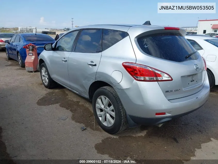 2011 Nissan Murano S/Sl/Le VIN: JN8AZ1MU5BW053505 Lot: 39900102