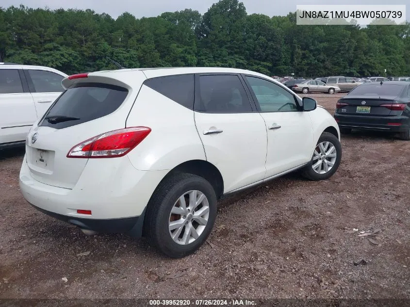 2011 Nissan Murano S/Sl/Le VIN: JN8AZ1MU4BW050739 Lot: 39952920