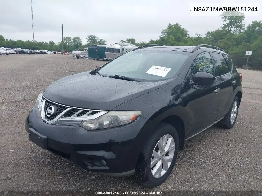 2011 Nissan Murano Sl VIN: JN8AZ1MW9BW151244 Lot: 40012163