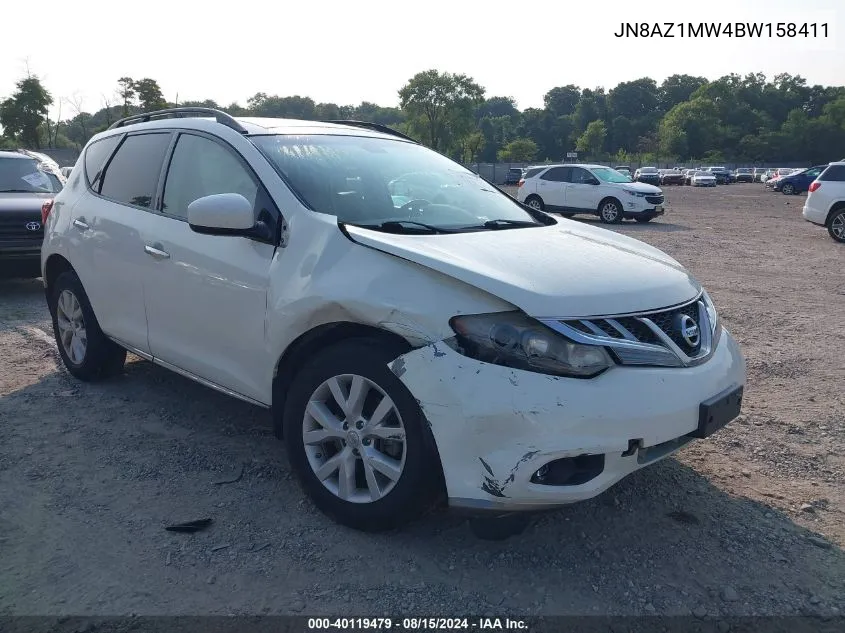 2011 Nissan Murano Sl VIN: JN8AZ1MW4BW158411 Lot: 40119479