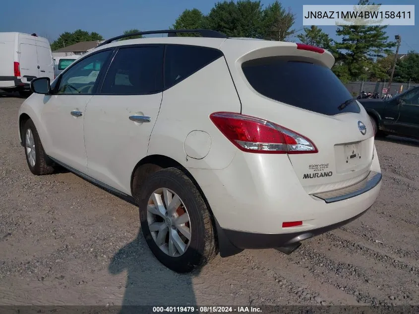 2011 Nissan Murano Sl VIN: JN8AZ1MW4BW158411 Lot: 40119479