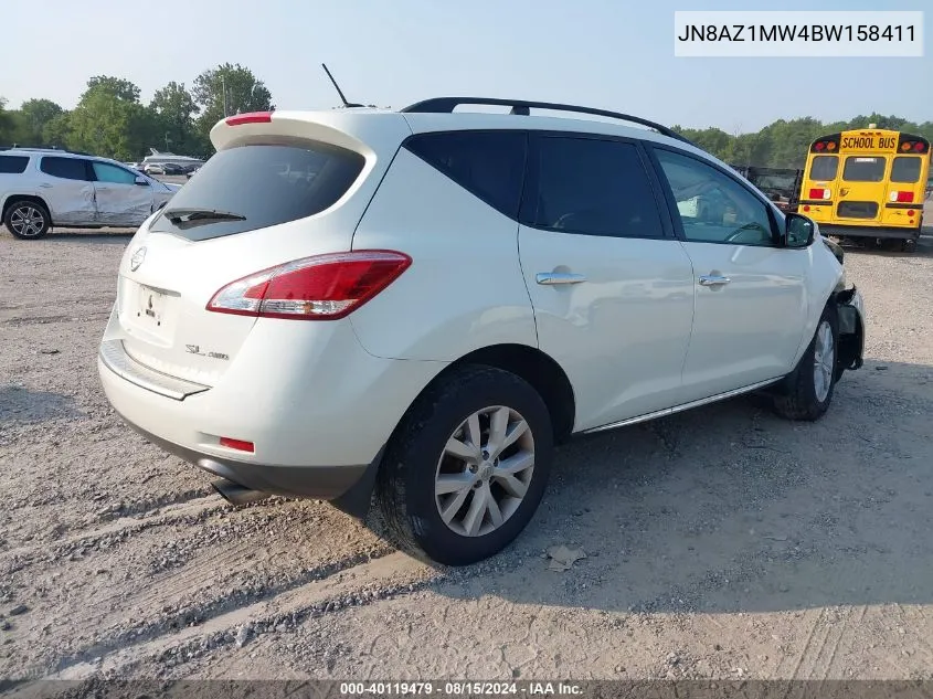 2011 Nissan Murano Sl VIN: JN8AZ1MW4BW158411 Lot: 40119479