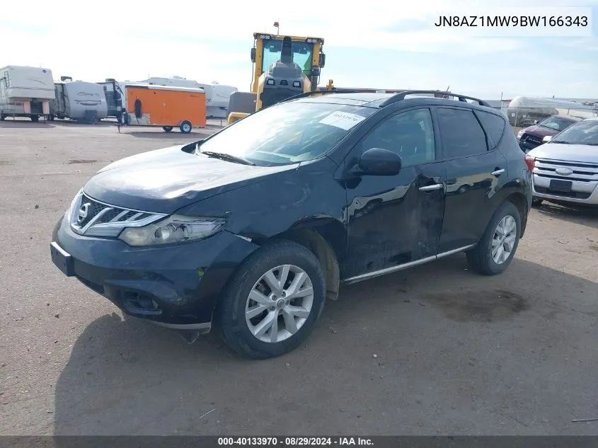 2011 Nissan Murano Sl VIN: JN8AZ1MW9BW166343 Lot: 40133970