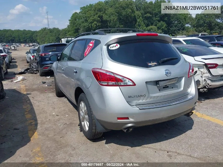 JN8AZ1MU2BW051761 2011 Nissan Murano Sv