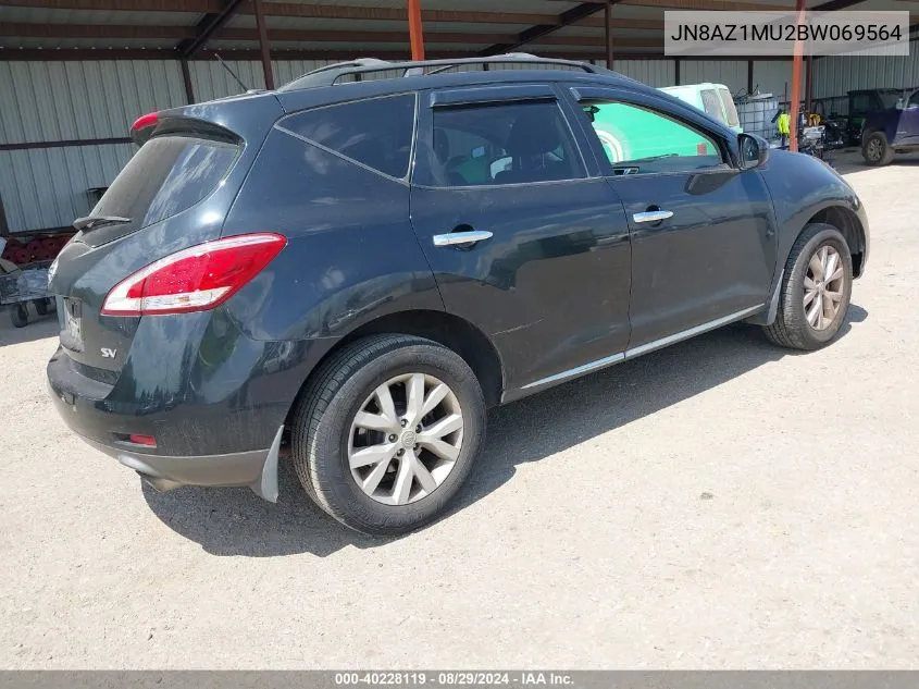 2011 Nissan Murano Sv VIN: JN8AZ1MU2BW069564 Lot: 40228119