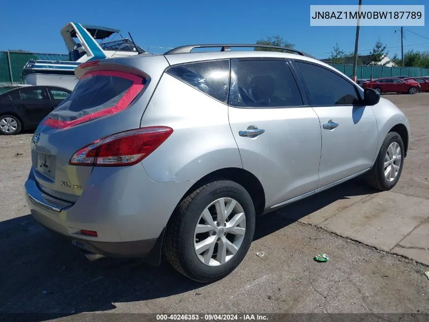 JN8AZ1MW0BW187789 2011 Nissan Murano S/Sl/Le