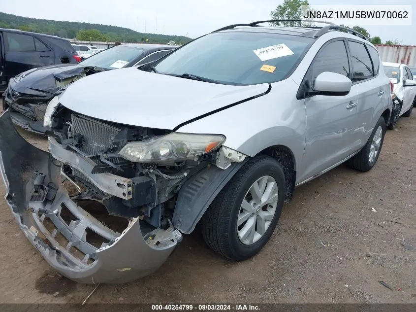 2011 Nissan Murano Sl VIN: JN8AZ1MU5BW070062 Lot: 40254799