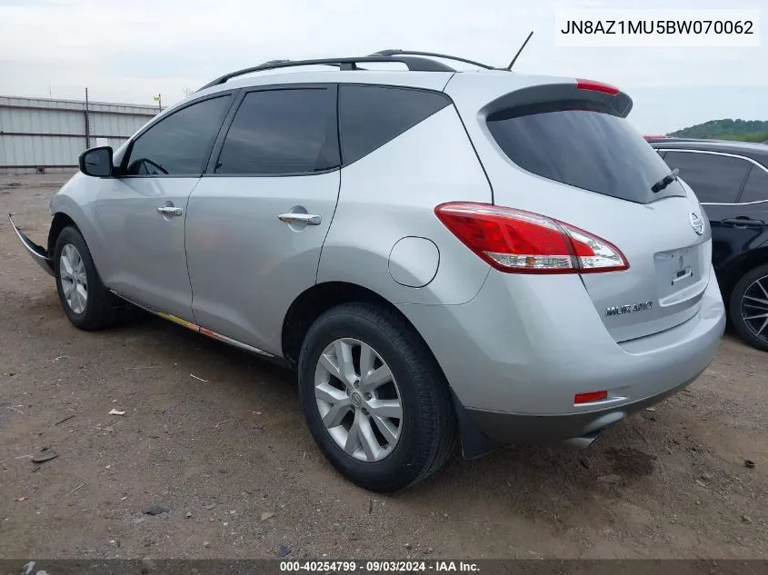 JN8AZ1MU5BW070062 2011 Nissan Murano Sl