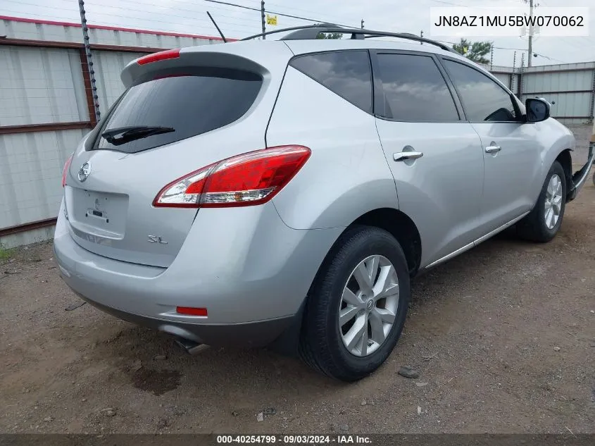 2011 Nissan Murano Sl VIN: JN8AZ1MU5BW070062 Lot: 40254799