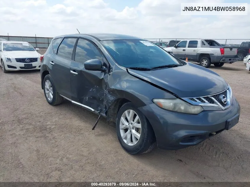 2011 Nissan Murano S VIN: JN8AZ1MU4BW058968 Lot: 40293879